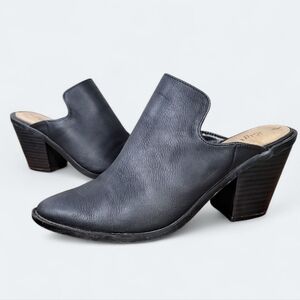 Zigisoho Maureen Black Mules Women's Size 7 Western Booties Vegan Leather